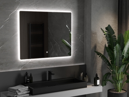 Mexen Sun podsvietené kúpeľňové zrkadlo 100 x 80 cm, LED 6000K, oparubránie - 9807-100-080-611-00