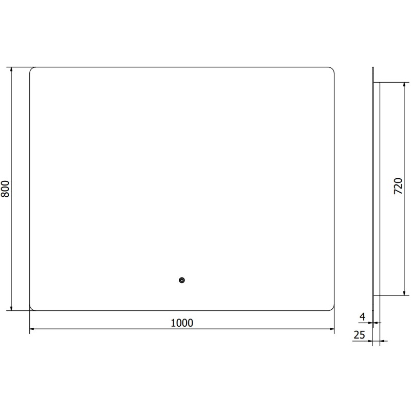 Mexen Sun Kúpeľňové zrkadlo s podsvietením 100 x 80 cm, LED 6000K, odvápňovanie - 9807-100-080-611-00