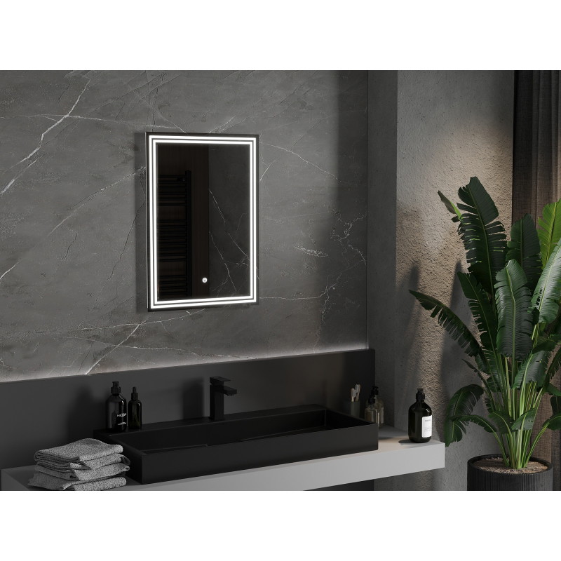 Mexen Taco podsvietené kúpeľňové zrkadlo 50 x 70 cm, LED 6000K, proti zahmlievaniu - 9805-050-070-611-00