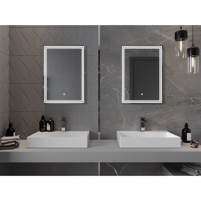 Mexen Taco podsvietené kúpeľňové zrkadlo 50 x 70 cm, LED 6000K, proti zahmlievaniu - 9805-050-070-611-00