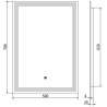 Mexen Taco kúpeľňové zrkadlo s podsvietením 50 x 70 cm, LED 6000K, anti-pára - 9805-050-070-611-00