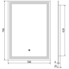 Mexen Taco osvetlené kúpeľňové zrkadlo 50 x 70 cm, LED 6000K, proti zahmlievaniu - 9805-050-070-611-00