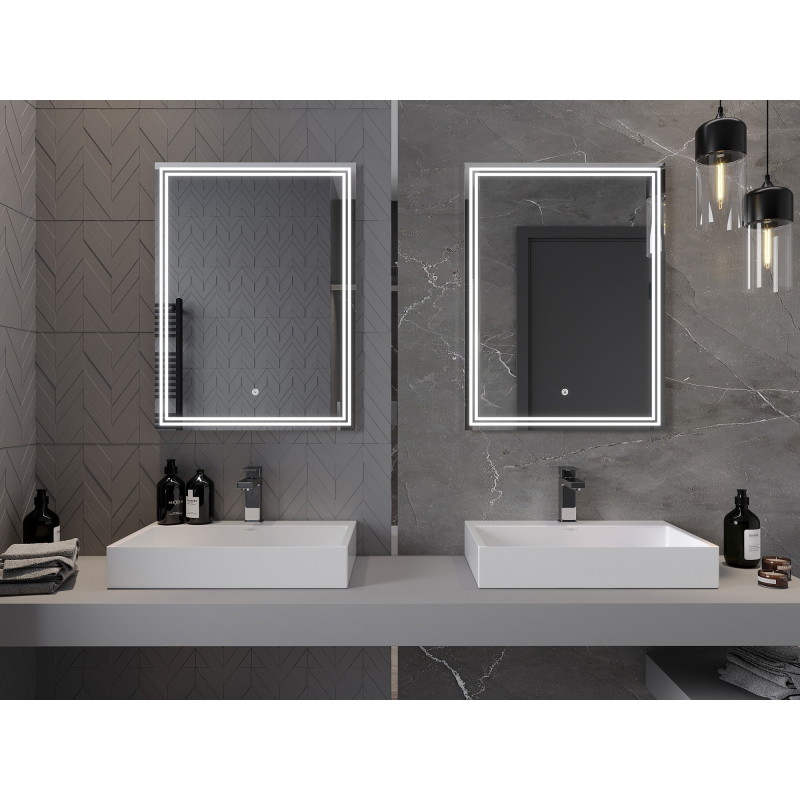 Mexen Taco kúpeľňové zrkadlo s podsvietením 60 x 80 cm, LED 6000K, proti zahmlievaniu - 9805-060-080-611-00