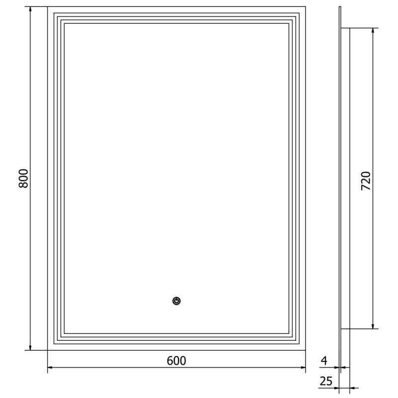 Mexen Taco kúpeľňové zrkadlo s podsvietením 60 x 80 cm, LED 6000K, proti zahmlievaniu - 9805-060-080-611-00