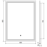 Mexen Taco kúpeľňové zrkadlo s podsvietením 60 x 80 cm, LED 6000K, ochrana proti zahmleniu - 9805-060-080-611-00