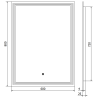 Mexen Taco kúpeľňové zrkadlo s podsvietením 60 x 80 cm, LED 6000K, proti zahmlievanie - 9805-060-080-611-00