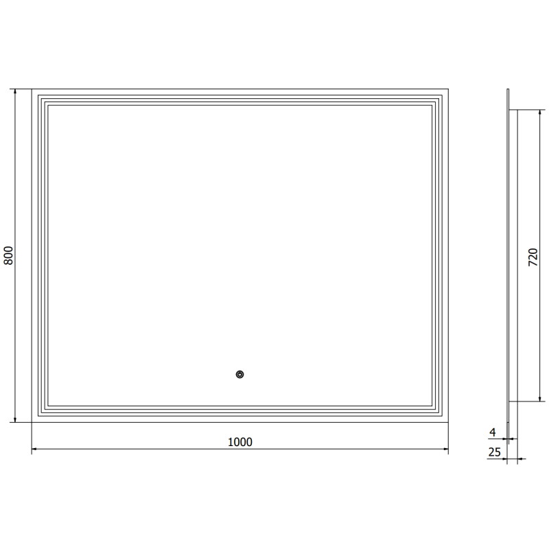 Mexen Taco kúpeľňové zrkadlo s podsvietením 100 x 80 cm, LED 6000K, proti zahmlievaniu - 9805-100-080-611-00