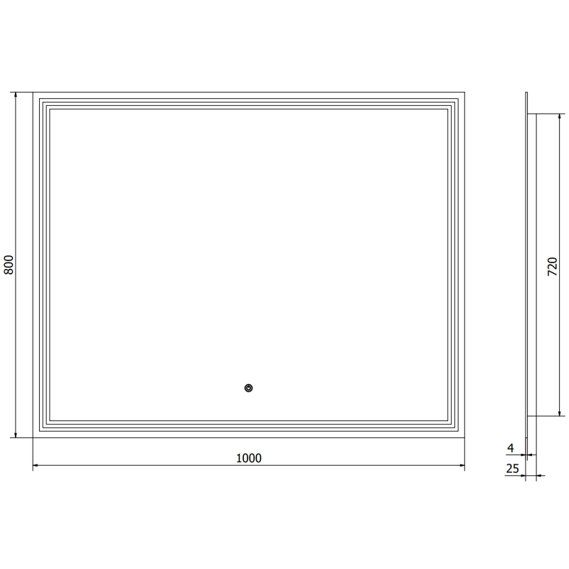 Mexen Taco zrkadlo do kúpeľne podsvietené 100 x 80 cm, LED 6000K, protirosenie - 9805-100-080-611-00