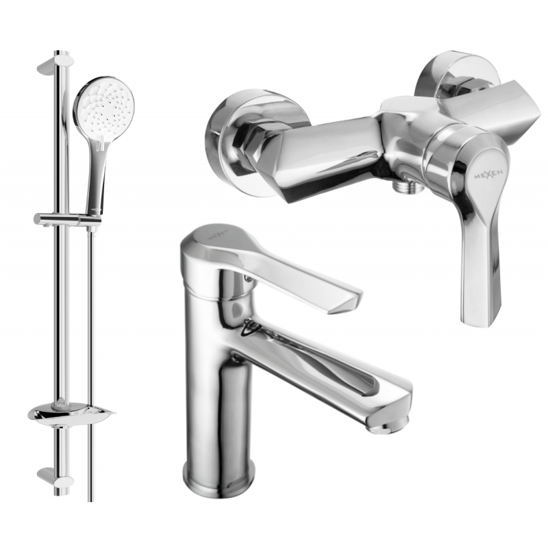 Mexen Sabre DB74 sprchová súprava, chróm - 72104DB74-00