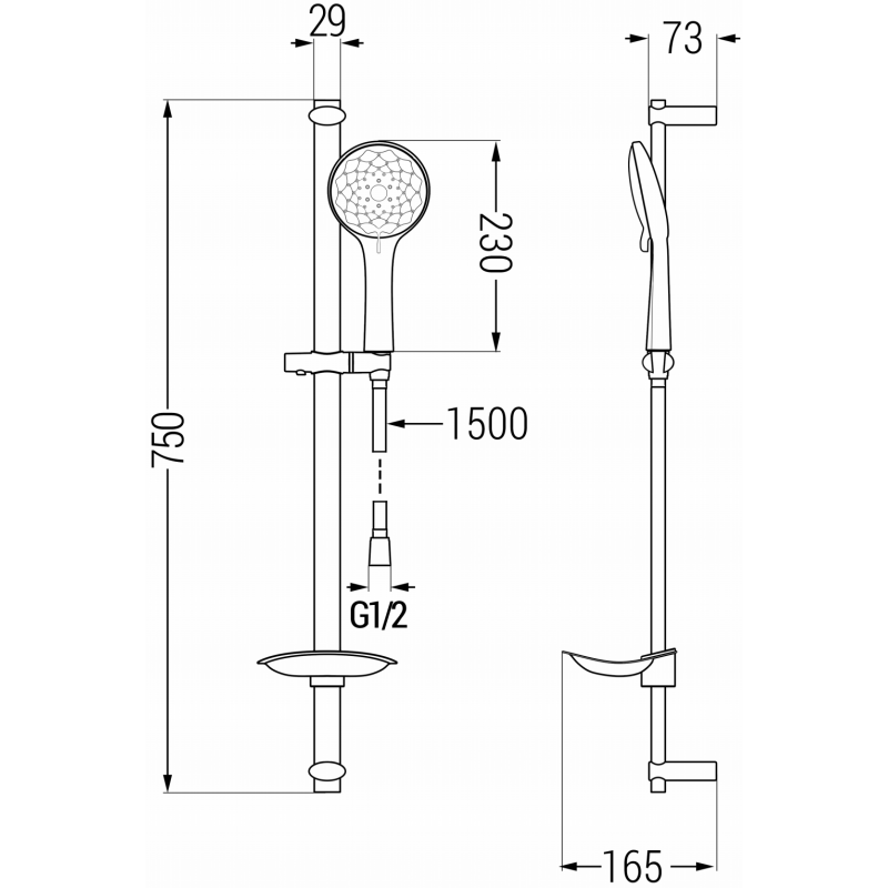 Mexen Sabre DB74 sprchová sada, chróm - 72104DB74-00