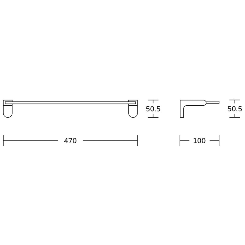 Mexen Lea závesná sklenená polica, chróm - 7026037-00