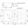 Mexen Matias granitový drez 1,5-komorový s odkvapkávačom a kuchynskou batériou Aster, čierny - 6502-77-73450-07