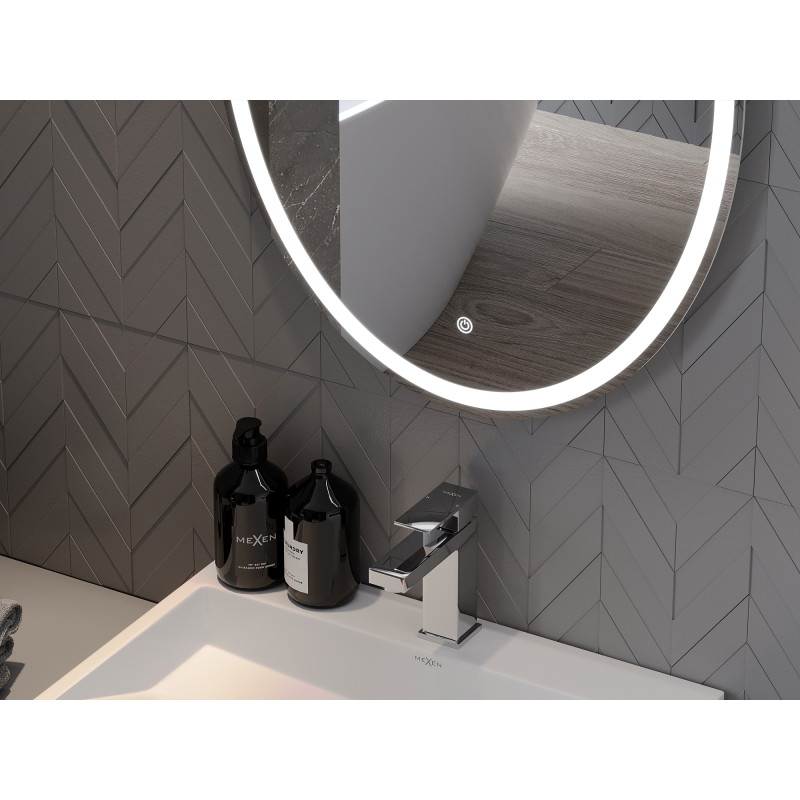 Mexen Elz podsvietené kúpeľňové zrkadlo 50 x 70 cm, LED 6000K, antifog - 9802-050-070-611-00
