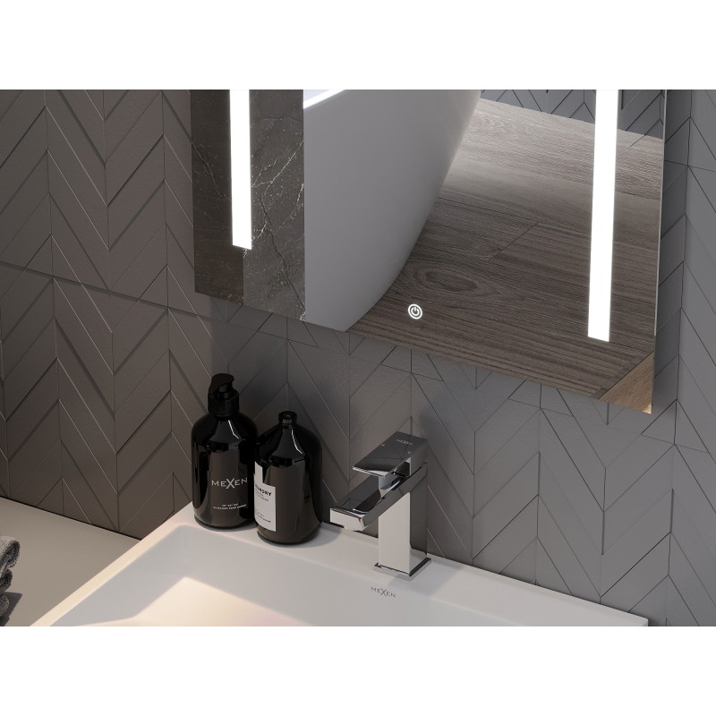 Mexen Remi podsvietené kúpeľňové zrkadlo 50 x 70 cm, LED 6000K, anti-fog - 9804-050-070-611-00