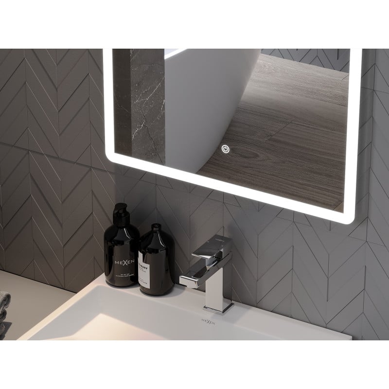 Mexen Navia kúpeľňové zrkadlo s podsvietením 60 x 80 cm, LED 6000K, proti zahmlievaniu - 9803-060-080-611-00