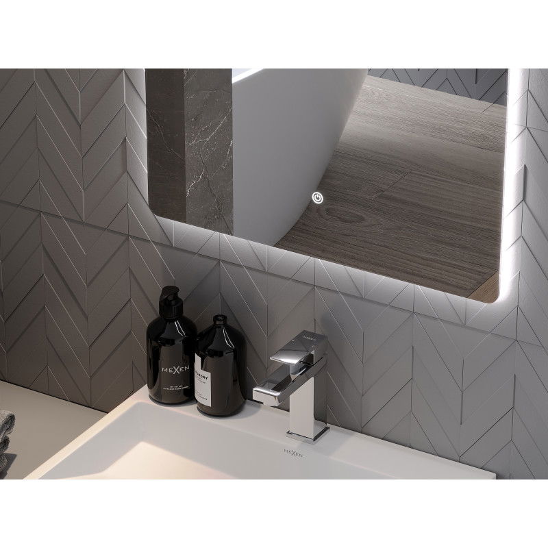 Mexen Sun zrkadlo do kúpeľne podsvietené 80 x 60 cm, LED 6000K, proti zahmlievaniu - 9807-080-060-611-00