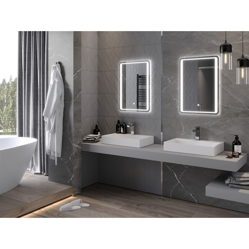 Mexen Zusa Kúpeľňové zrkadlo s podsvietením 50 x 70 cm, LED 6000K, proti zahmlievaniu - 9808-050-070-611-00