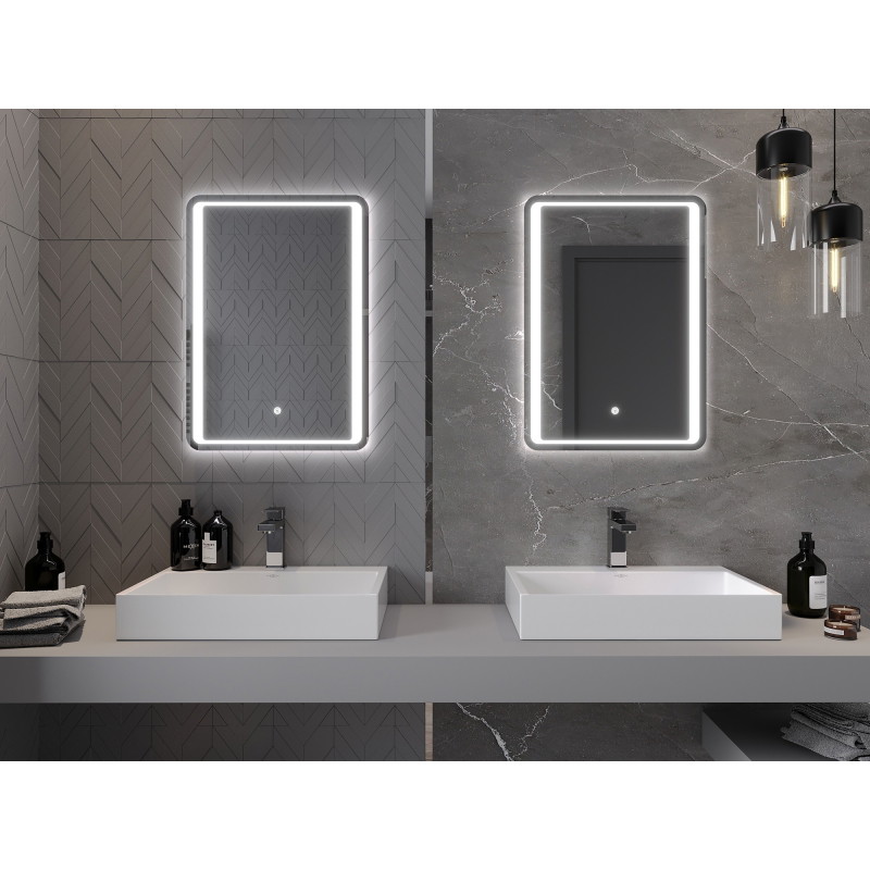 Mexen Zusa podsvietené kúpeľňové zrkadlo 50 x 70 cm, LED 6000K, proti zahmlievaniu - 9808-050-070-611-00