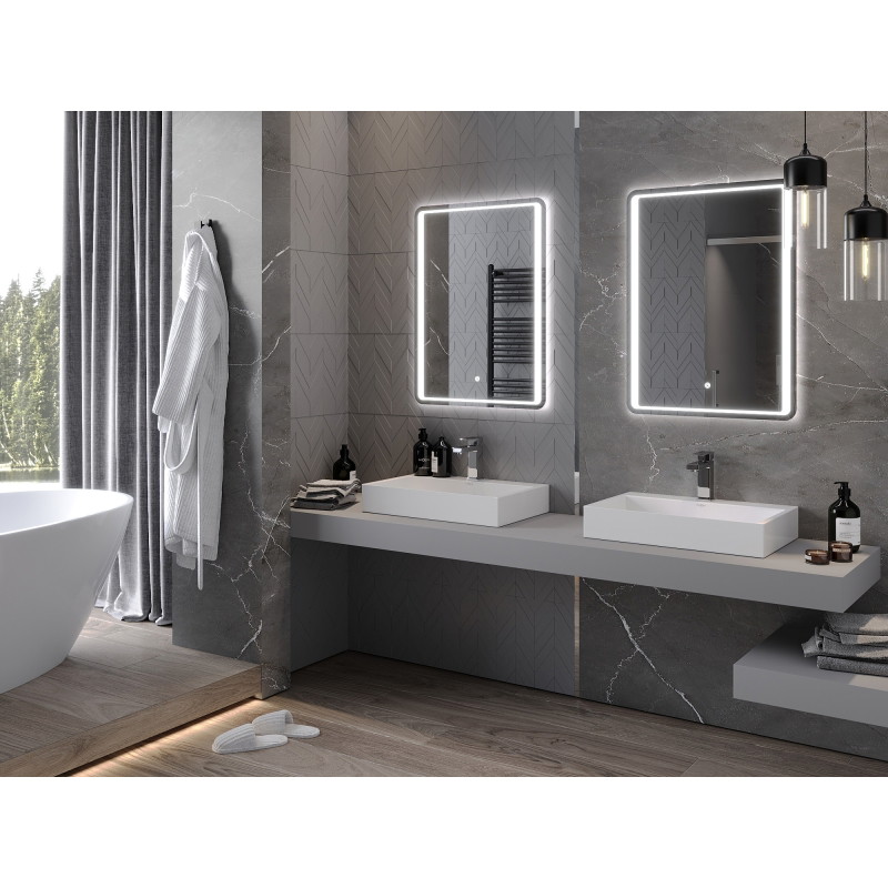 Mexen Zusa osvetlené kúpeľňové zrkadlo 60 x 80 cm, LED 6000K, proti hmle - 9808-060-080-611-00
