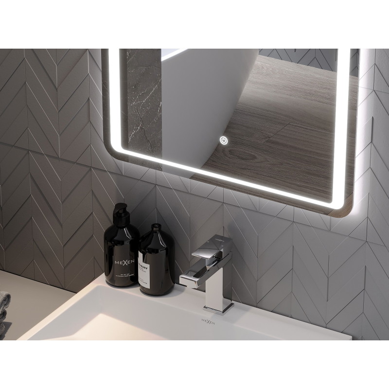 Mexen Zusa kúpeľňové zrkadlo s podsvietením 60 x 80 cm, LED 6000K, proti hmle - 9808-060-080-611-00