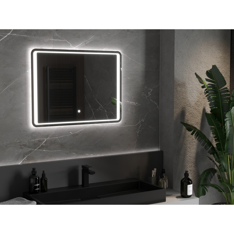Mexen Zusa osvetlené kúpeľňové zrkadlo 80 x 60 cm, LED 6000K, proti zahmlievaniu - 9808-080-060-611-00