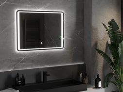 Mexen Zusa kúpeľňové zrkadlo s podsvietením 80 x 60 cm, LED 6000K, proti zahmlievaniu - 9808-080-060-611-00
