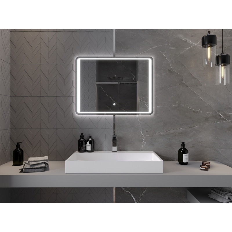 Mexen Zusa kúpeľňové zrkadlo s podsvietením 80 x 60 cm, LED 6000K, proti zahmlievaniu - 9808-080-060-611-00