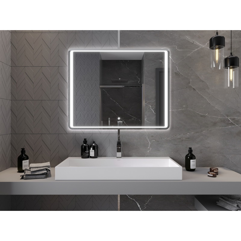 Mexen Zusa zrkadlo do kúpeľne s podsvietením 100 x 80 cm, LED 6000K, proti zahmlievaniu - 9808-100-080-611-00