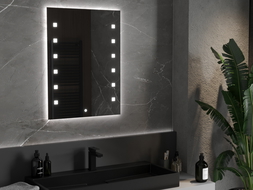 Mexen Ner kúpeľňové zrkadlo s podsvietením 60 x 80 cm, LED 6000K, ochrana proti zahmleniu - 9809-060-080-611-00