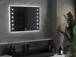 Mexen Ner podsvietené kúpeľňové zrkadlo 80 x 60 cm, LED 6000K, proti zahmlievaniu - 9809-080-060-611-00