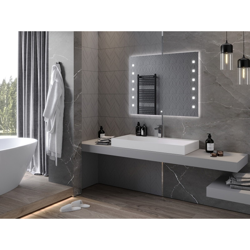 Mexen Ner osvetlené kúpeľňové zrkadlo 100 x 80 cm, LED 6000K, proti zahmlievaniu - 9809-100-080-611-00