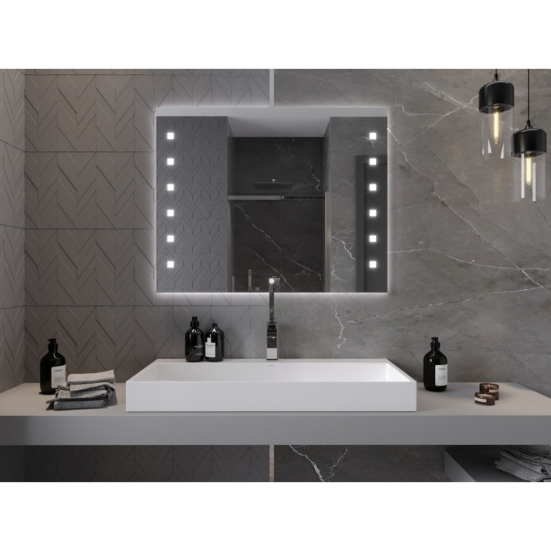Mexen Ner osvetlené kúpeľňové zrkadlo 100 x 80 cm, LED 6000K, proti zahmlievaniu - 9809-100-080-611-00
