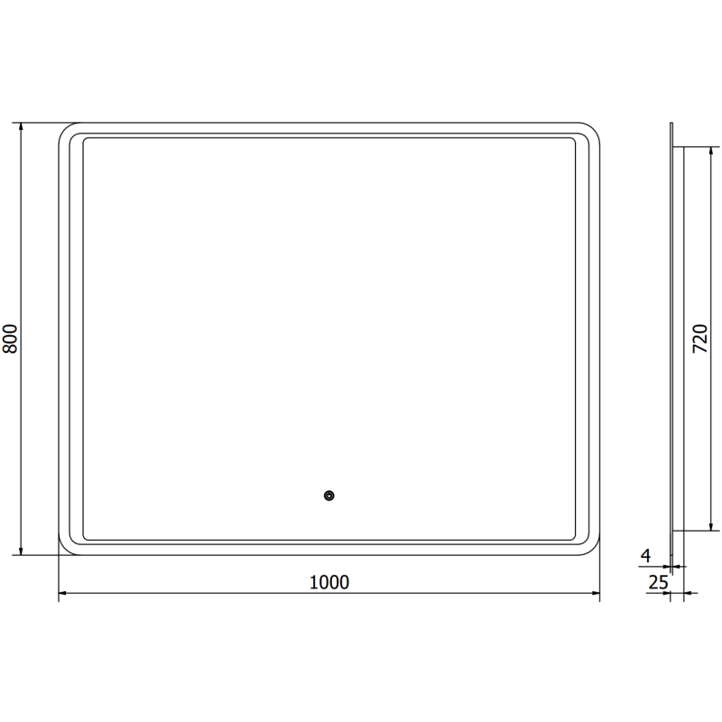 Mexen Zusa kúpeľňové zrkadlo s podsvietením 100 x 80 cm, LED 6000K, proti zahmlievaniu - 9808-100-080-611-00