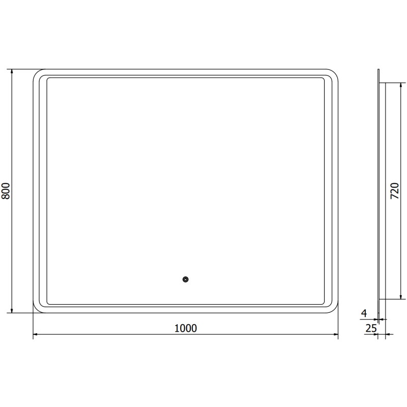 Mexen Zusa zrkadlo do kúpeľne s podsvietením 100 x 80 cm, LED 6000K, proti zahmlievaniu - 9808-100-080-611-00