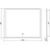 Mexen Zusa kúpeľňové zrkadlo s podsvietením 100 x 80 cm, LED 6000K, ochrana proti zahmleniu - 9808-100-080-611-00