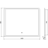 Mexen Zusa kúpeľňové zrkadlo s podsvietením 100 x 80 cm, LED 6000K, proti zahmlievaniu - 9808-100-080-611-00