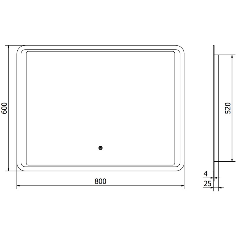 Mexen Zusa osvetlené kúpeľňové zrkadlo 80 x 60 cm, LED 6000K, proti zahmlievaniu - 9808-080-060-611-00