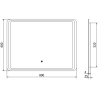 Mexen Zusa osvetlené kúpeľňové zrkadlo 80 x 60 cm, LED 6000K, proti zahmlievaniu - 9808-080-060-611-00