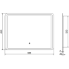 Mexen Zusa osvetlené kúpeľňové zrkadlo 80 x 60 cm, LED 6000K, protipara - 9808-080-060-611-00