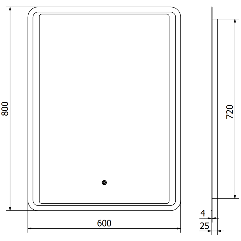 Mexen Zusa kúpeľňové zrkadlo podsvietené 60 x 80 cm, LED 6000K, proti-para - 9808-060-080-611-00
