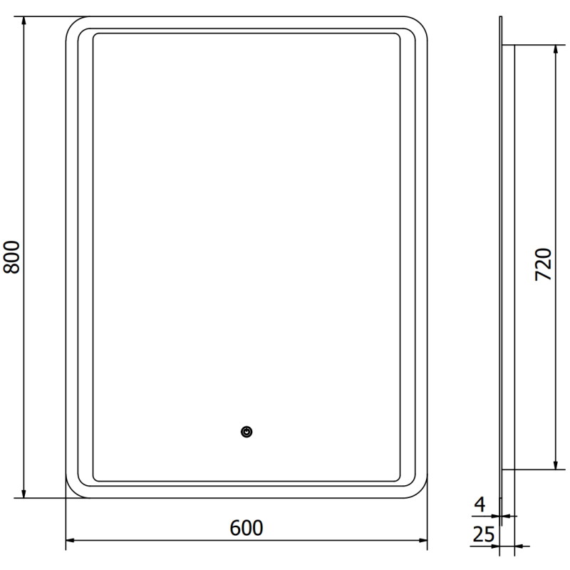 Mexen Zusa osvetlené kúpeľňové zrkadlo 60 x 80 cm, LED 6000K, proti hmle - 9808-060-080-611-00