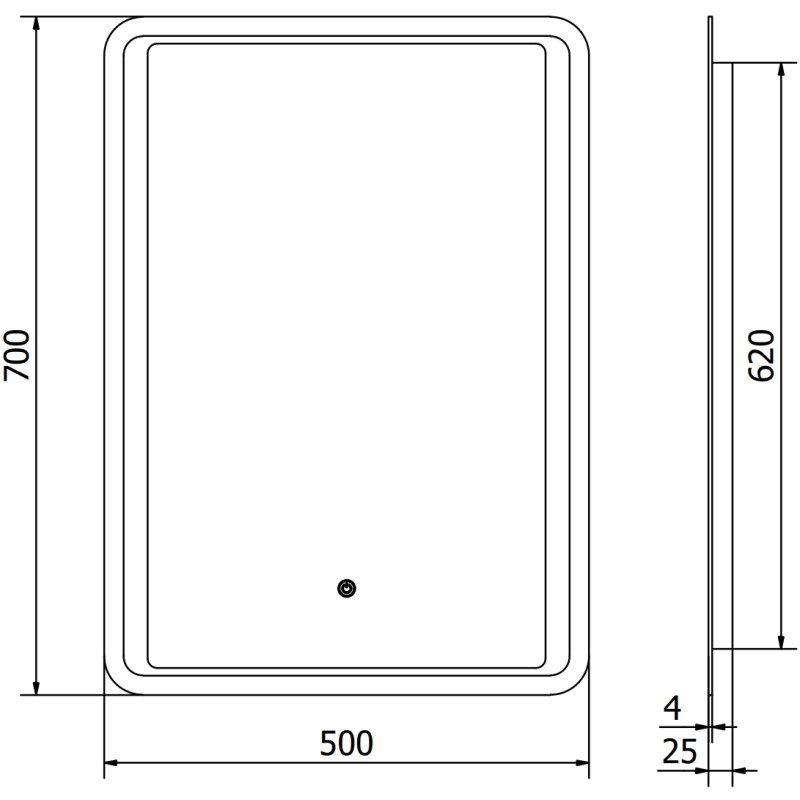 Mexen Zusa Kúpeľňové zrkadlo s podsvietením 50 x 70 cm, LED 6000K, proti zahmlievaniu - 9808-050-070-611-00