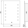 Mexen Ner podsvietené kúpeľňové zrkadlo 50 x 70 cm, LED 6000K, proti zahmlievaniu - 9809-050-070-611-00