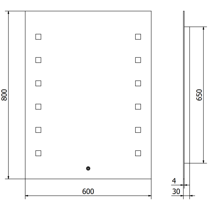 Mexen Ner kúpeľňové zrkadlo s podsvietením 60 x 80 cm, LED 6000K, antikondenzácia - 9809-060-080-611-00