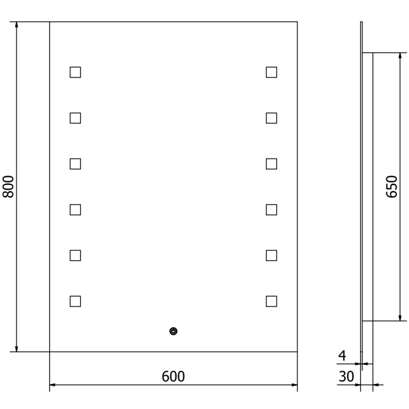 Mexen Ner kúpeľňové zrkadlo s podsvietením 60 x 80 cm, LED 6000K, proti zahmlievaniu - 9809-060-080-611-00