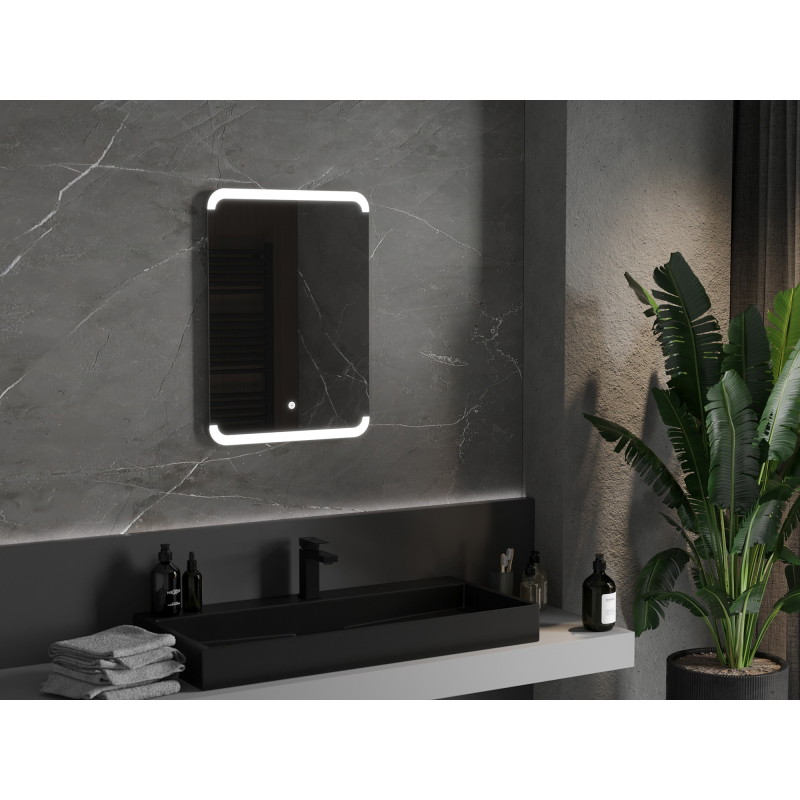 Mexen Nida podsvietené kúpeľňové zrkadlo 50 x 70 cm, LED 6000K, proti zahmlievaniu - 9806-050-070-611-00