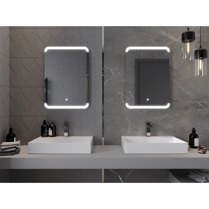 Mexen Nida podsvietené kúpeľňové zrkadlo 50 x 70 cm, LED 6000K, proti zahmlievaniu - 9806-050-070-611-00