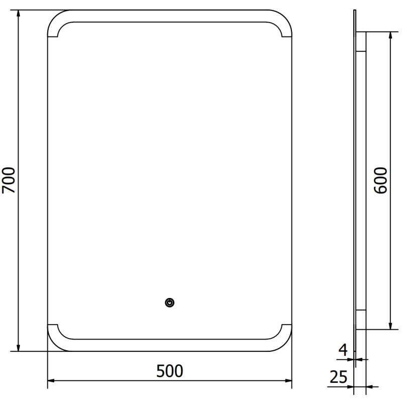 Mexen Nida osvetlené kúpeľňové zrkadlo 50 x 70 cm, LED 6000K, protirosový - 9806-050-070-611-00