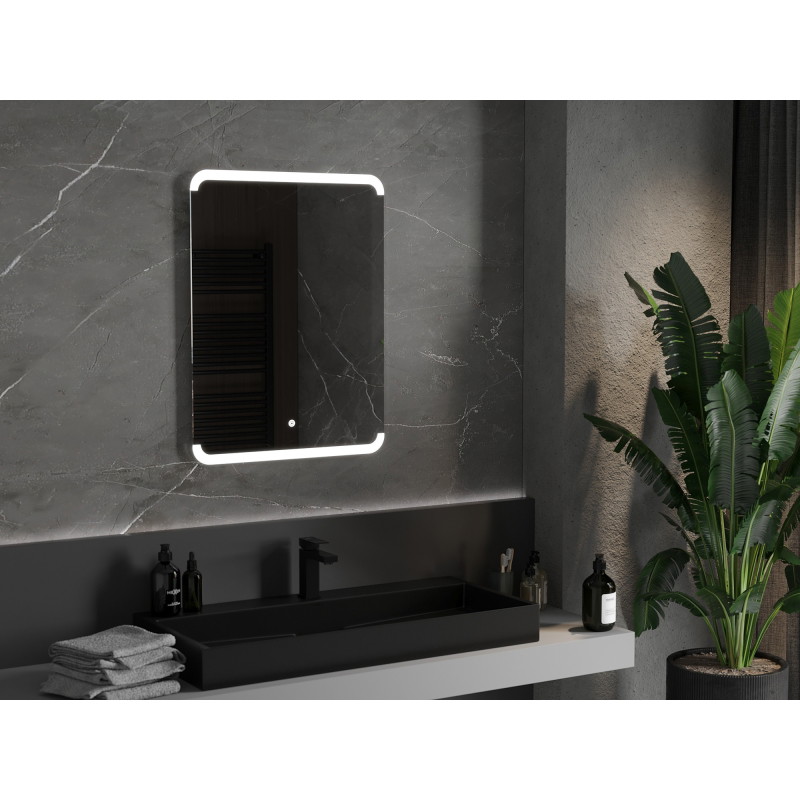 Mexen Nida podsvietené kúpeľňové zrkadlo 60 x 80 cm, LED 6000K, proti zahmlievaniu - 9806-060-080-611-00