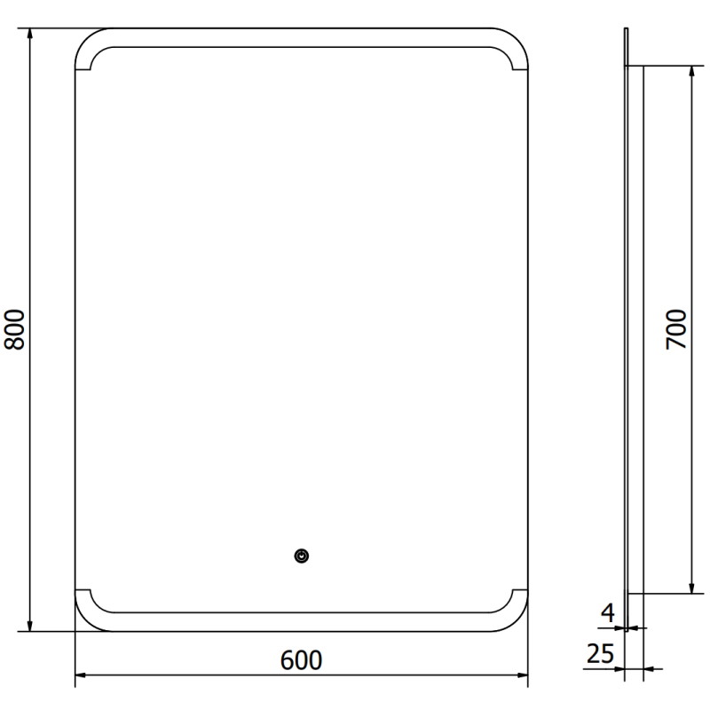 Mexen Nida podsvietené kúpeľňové zrkadlo 60 x 80 cm, LED 6000K, proti zahmlievaniu - 9806-060-080-611-00
